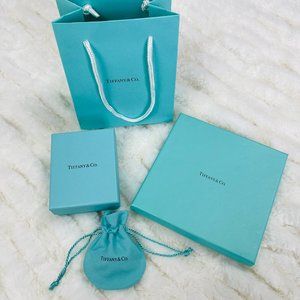 Tiffany & Co Blue Jewelry Box, Dust Bag, Shopping Bag, Gift Card Box Bundle